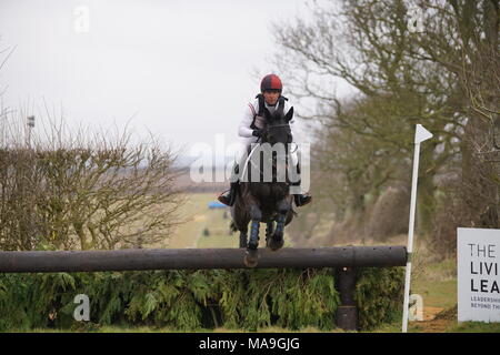 Burnham, Regno Unito. Il 30 marzo, 2018. 30/03/18 Burnham mercato,Norfolk,UK.giorno2 dei ritiri a piedi nudi Burnham Market International Horse Trials.piloti competere nel mostrare Jumpingand cross country. Credito: Scott Carruthers/Alamy Live News Foto Stock