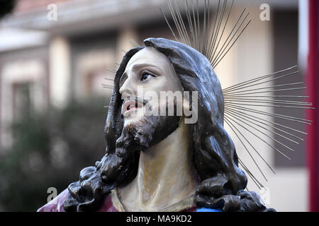 Mosorrofa, Italia, 30 marzo 2018: Processione Varette venerdì santo,Gesù Cristo olive garden Credit: Giuseppe Andidero/Alamy Live News Foto Stock