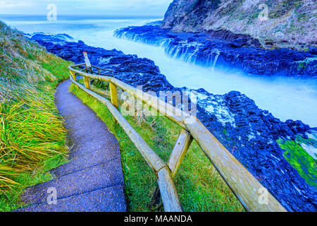 Bidone di diavoli a Cape perpetua sul Oregon Coast Foto Stock