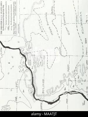 . Inizio della Pennsylvania paleotopography e ambienti depositional, isola di roccia County, Illinois . Foto Stock