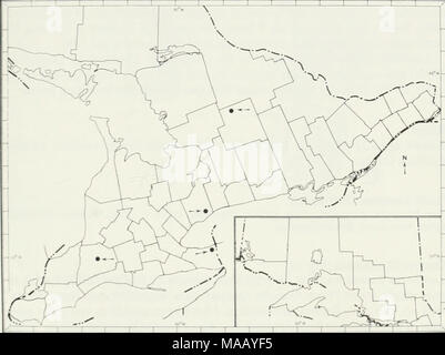 . I lombrichi (lumbricidae e sparganophilidae) dell' Ontario . Fig. 29 Il noto Ontario distribuzione di lombrico castaneus 91 Foto Stock