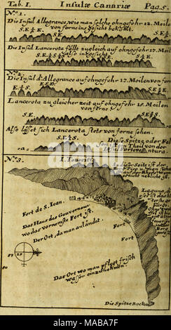 . Dritter Theil der Reisen Herrn Wilhelm Dampier, : englischen Capitains zur vedere nach der südlichen Ländern, Neu-Holland così er im Jahr 1699, gethan, worinen eine Beschreibung der Insuln Canarischen, ingleichen der Insuln Mayo u. S. Jago; wie auch der Bucht aller Heiligen, der Festungen und Stadt Bahia in Brasilien, nebst merckwürdigen andern Dingen mehr, zu finden. Welchem beygefüget worden: Herrn Leonel wafer, eines englischen Chirurgi, Reise und Beschreibung des Isthmi oder Erd-Enge Darien in Americâ. . Foto Stock