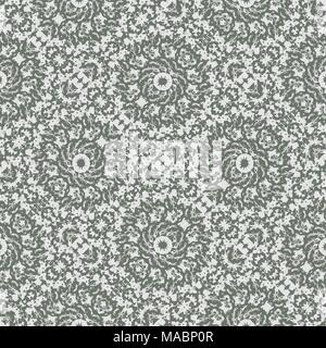 Arte digitale tecnica retro vintage decorativi ornati seamless pattern design nei colori grigio Illustrazione Vettoriale