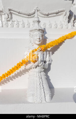 Dettaglio di Wat Mahathat, chedi centrale del tempio, Phetchaburi, Thailandia Foto Stock