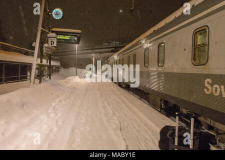 Viaggio in treno da Lulea a Stoccolma, Svezia Foto Stock