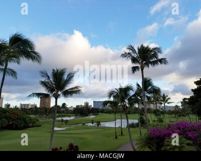 Honolulu - Agosto 6, 2016: Honolulu Country Club campo da Golf. Un'oasi nascosta nel cuore della città, Honolulu Country Club è la ultimate private Foto Stock