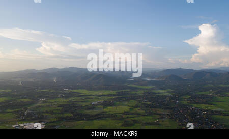 Vista superiore del le risaie nel nord della Thailandia Foto Stock