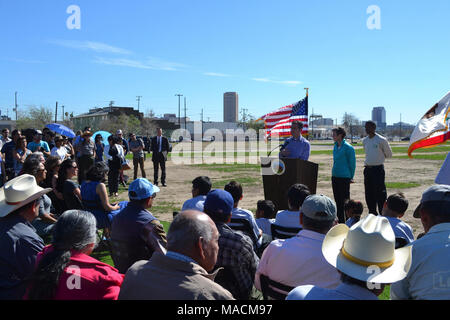 SOI Sally Jewell visita a LA. Foto Stock