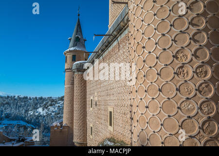 Pareti di Alcazar di Segovia Foto Stock