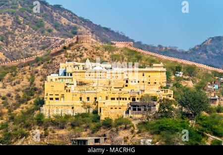 Vista del tempio Badrinath in Amer vicino a Jaipur, India Foto Stock