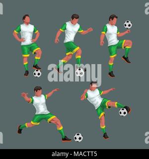 I giocatori di calcio impostato Illustrazione Vettoriale