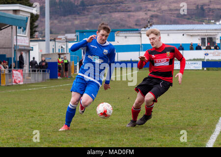 Patrick Finneral. Port Talbot TOwn 0-0 Caerau Ely. 31/3/18. Foto Stock