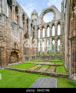 Elgin Cathedral, storico rovina a Elgin, murene, a nord-est della Scozia Foto Stock