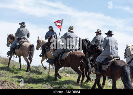 MOORPARK, CA - 18 Marzo: il blu e grigio guerra civile Rievocazione storica a Moorpark, CA è la più grande battaglia rievocazione storica a ovest del Mississippi. Foto Stock