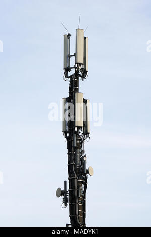 Close-up mobile antenna di comunicazione Foto Stock