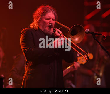 COCONUT CREEK, FL - MARZO 31: Southside Johnny & The Asbury Jukes esegue al Seminole Coconut Creek Casino on Marzo 31, 2018 in Coconut Creek, Florida. Credito" mpi04/MediaPunch Credito: MediaPunch Inc/Alamy Live News Foto Stock