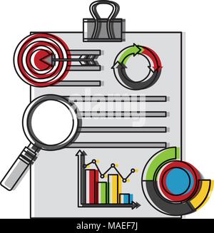 Statistiche e infographics impostare icone illustrazione vettoriale design Illustrazione Vettoriale