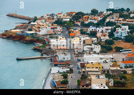 Vista aerea del porto di elounda, Creta, Grecia Foto Stock