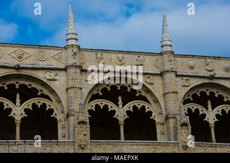 Belem, Lisbona. Il Portogallo. Il 23 gennaio 2018. Il Monastero di Jeronimos o il monastero di Hieronymites (Mosteiro dos Jeronimos) Portoghese tardo gotico manuelino st Foto Stock