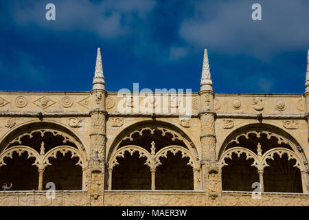 Belem, Lisbona. Il Portogallo. Il 23 gennaio 2018. Il Monastero di Jeronimos o il monastero di Hieronymites (Mosteiro dos Jeronimos) Portoghese tardo gotico manuelino st Foto Stock