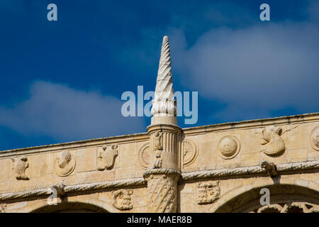 Belem, Lisbona. Il Portogallo. Il 23 gennaio 2018. Il Monastero di Jeronimos o il monastero di Hieronymites (Mosteiro dos Jeronimos) Portoghese tardo gotico manuelino st Foto Stock