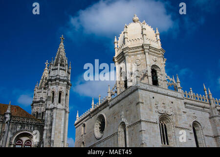 Belem, Lisbona. Il Portogallo. Il 23 gennaio 2018. Il Monastero di Jeronimos o il monastero di Hieronymites (Mosteiro dos Jeronimos) Portoghese tardo gotico manuelino st Foto Stock