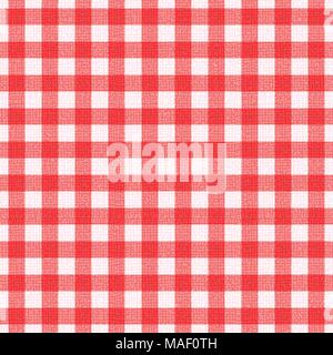 Rosso e bianco tovaglia scozzese texture di sfondo vettoriale. Illustrazione Vettoriale