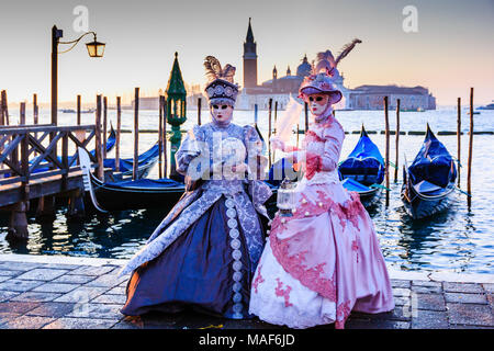 Venezia, Italia. Celebre Carnevale di Venezia. Foto Stock