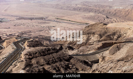 Bella vista la mattina di Jebel Hafeet Al a Al Ain Abu Dhabi. Foto Stock