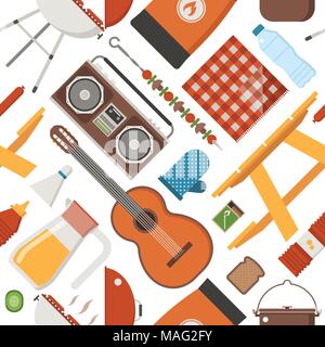 Estate picnic e barbecue Pattern Illustrazione Vettoriale