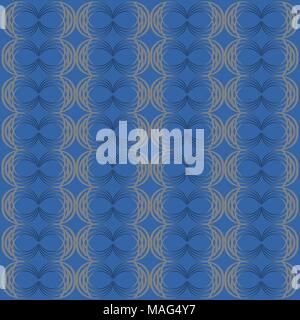 Cerchi Seamless pattern in linee di gradiente su sfondo blu scuro. Illustrazione vettoriale EPS10. Illustrazione Vettoriale