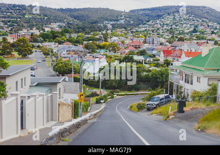 HOBART, Australia - Dicembre 24th, 2013: punto di batteria Heritage area vicino Royal Hobart Sailing Club Foto Stock