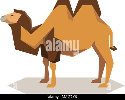 Geometrica piana Bactrian camel Illustrazione Vettoriale