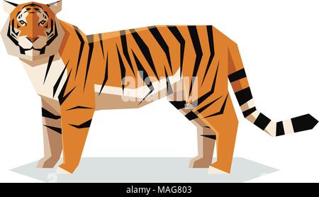 Geometrica piana Tiger Illustrazione Vettoriale