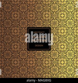 Abstract golden pattern design basato su stile maya illustrazione con diversi sfondi in vettore Illustrazione Vettoriale