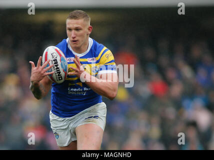 Leeds, Regno Unito, 2 aprile 2018. Emerald Headingley Stadium, Leeds, West Yorkshire, 2 aprile 2018. Betfred Super League Leeds rinoceronti v Salford Red Devils. Mikolaj Oledzki di Leeds rinoceronti Credito: Touchlinepics/Alamy Live News Foto Stock