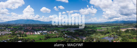 Vista superiore del le risaie nel nord della Thailandia Foto Stock