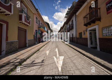 San Gabriel, Ecuador- Novembre 3, 2017: street view del patrimonio storico di città Foto Stock