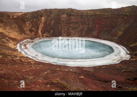 Kerio cratere del vulcano, Islanda Foto Stock