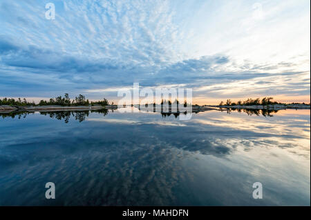 Le isole in Georgian Bay al crepuscolo Foto Stock