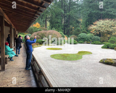 Giardino giapponese Portland Oregon Foto Stock