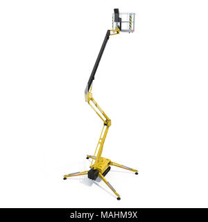 Extended elevatore a pantografo su bianco. 3D'illustrazione, tracciato di ritaglio Foto Stock