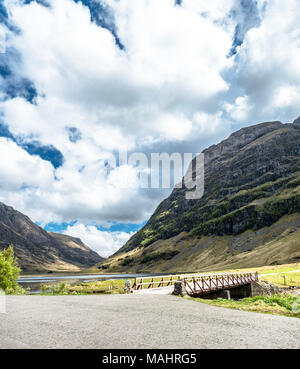 Incredibile paesaggio scozzese a Achnambeithach in Glencoe, altopiani, Scozia Foto Stock