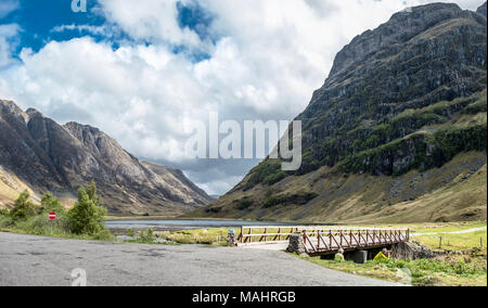 Incredibile paesaggio scozzese a Achnambeithach in Glencoe, altopiani, Scozia Foto Stock