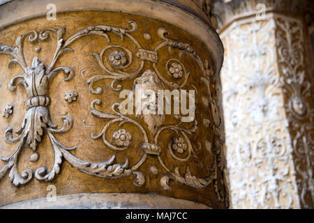 Dettagli all'interno di Palazzo Vecchio a Firenze Italia Foto Stock