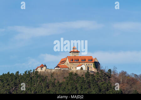 Blick auf die Wachsenburg in Turingia Foto Stock