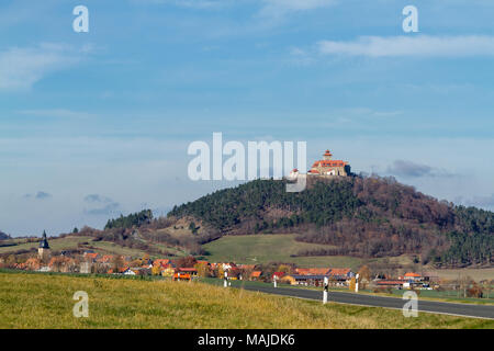 Blick auf die Wachsenburg in Turingia Foto Stock