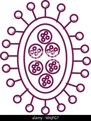 Batteri unicellulari icona laboratorio illustrazione vettoriale design Illustrazione Vettoriale