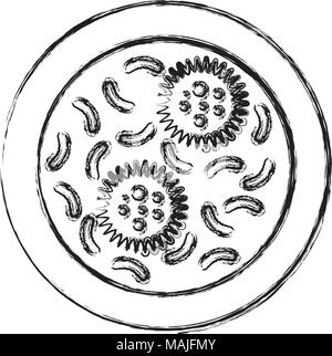 Coltura batterica biolological icona illustrazione vettoriale design Illustrazione Vettoriale