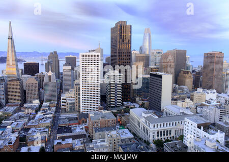 Dal Quartiere Finanziario di San Francisco vista dall'alto. Foto Stock